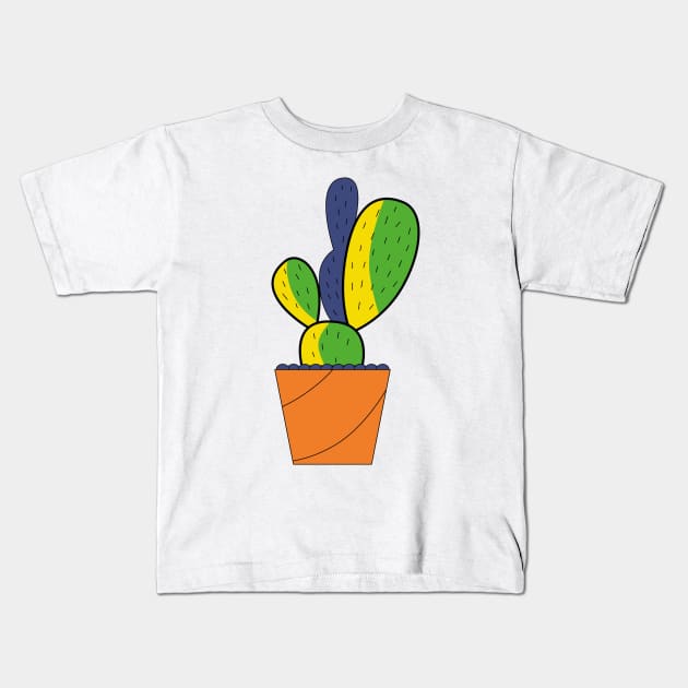 Nature Cactus Flower Kids T-Shirt by Moekaera